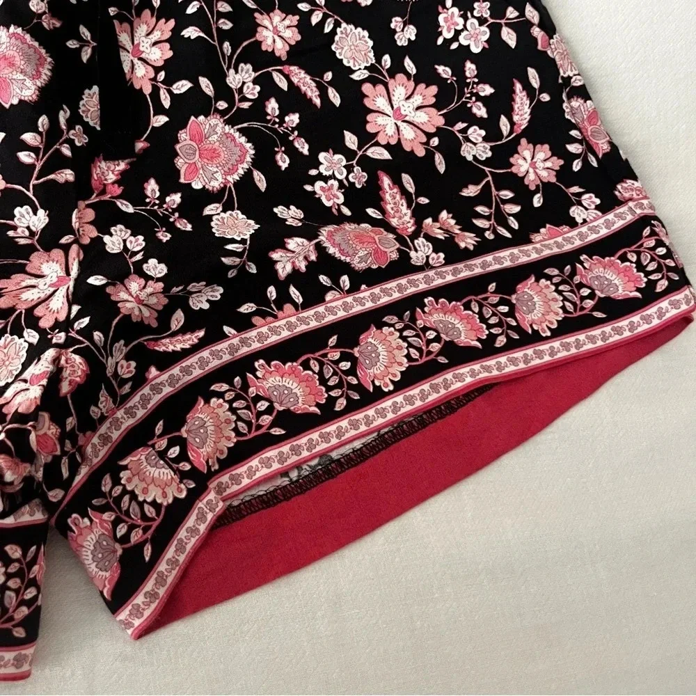 LOFT Beachy Boho Pink Floral Elastic Waist Pull On Summer Shorts